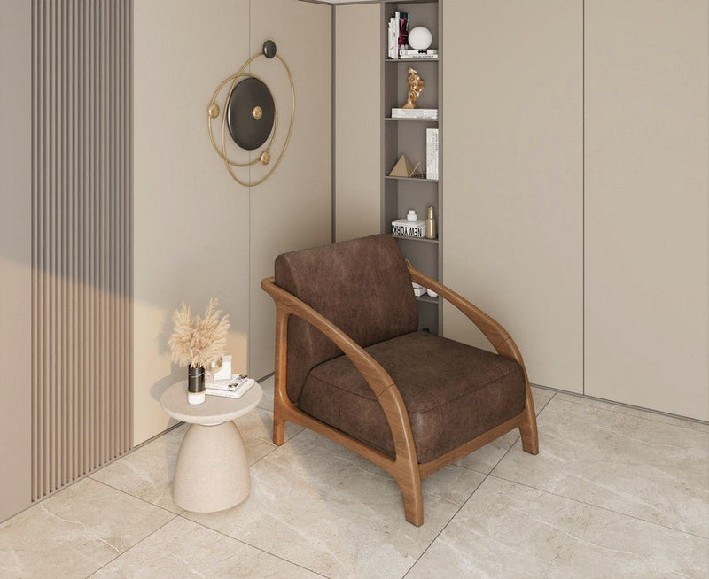 Wigaar Leather Chair by Alhome - Al Rugaib Furniture