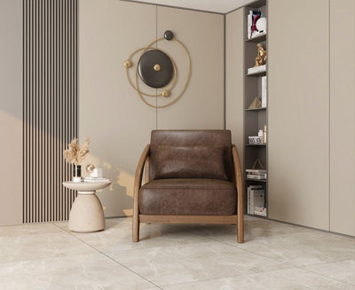 Wigaar Leather Chair by Alhome - Al Rugaib Furniture