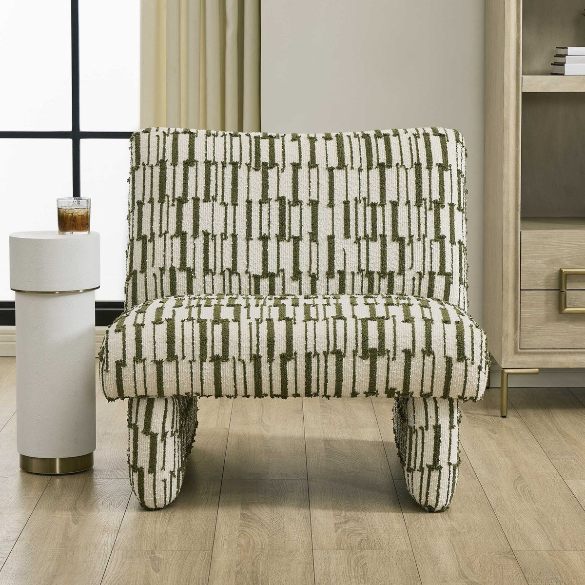 Willa Green White Accent Chair Chairs| Uttermost