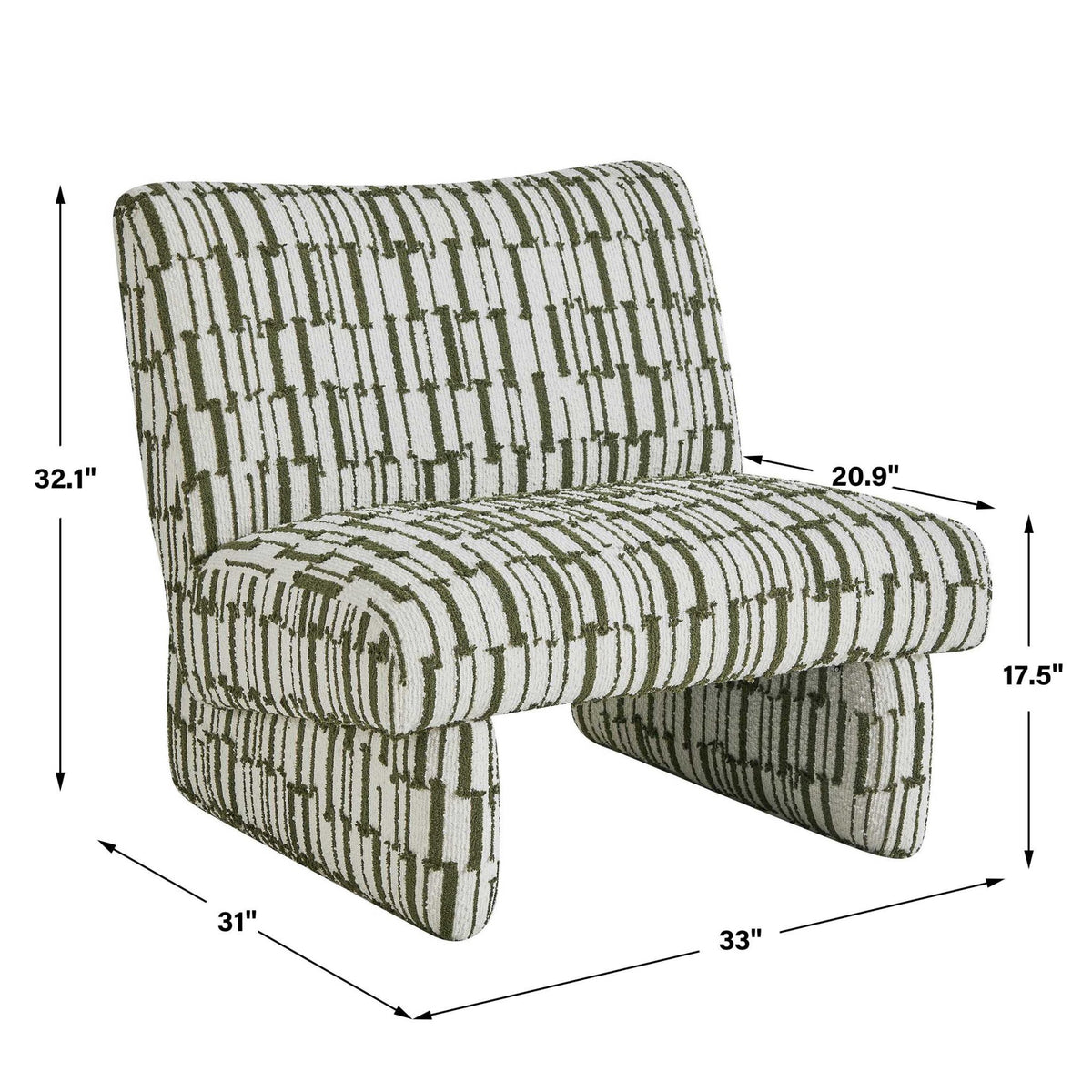 Willa Green White Accent Chair Chairs| Uttermost
