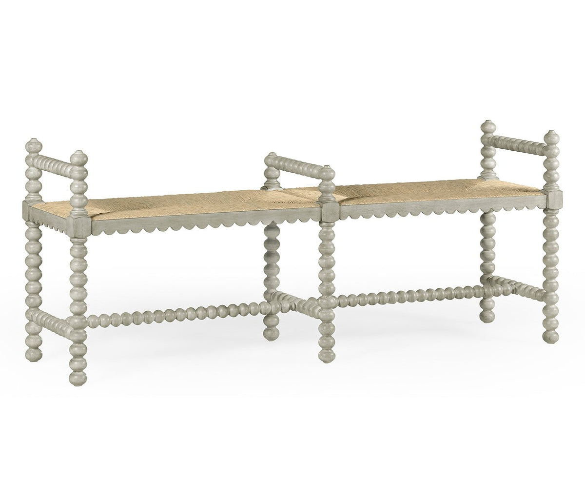 William Yeoward Collected - Country House Chic - Bellingham Country Grey Double Bench Ground Decors| Jonathan Charles