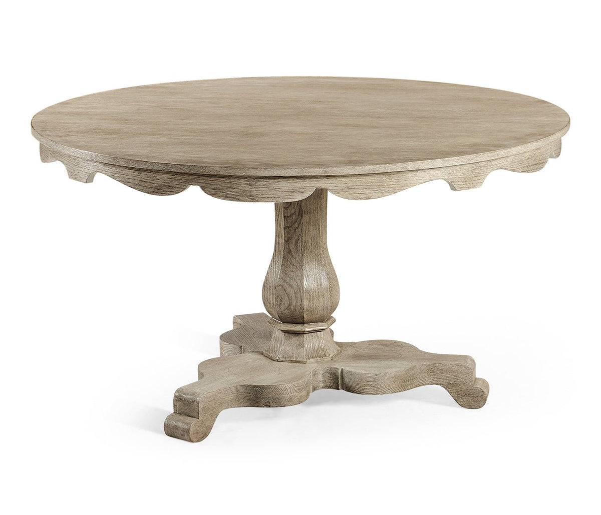 William Yeoward Collected - Country House Chic - Overbury 54" Grey Oak Breakfast Table Accent & End Tables| Jonathan Charles