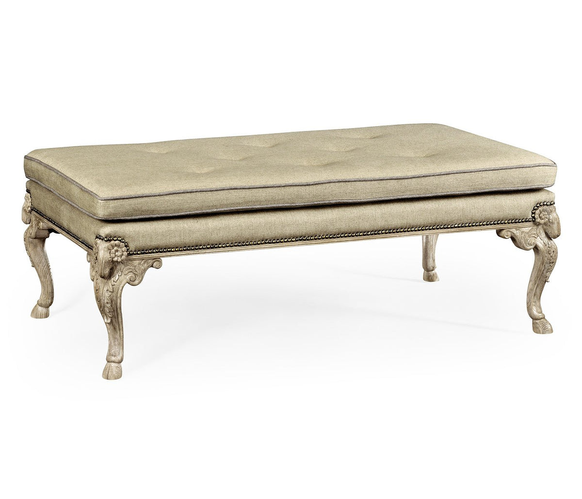 William Yeoward Collected - Country House Chic - Small Tarporley Grey Oak Stool Ground Decors| Jonathan Charles