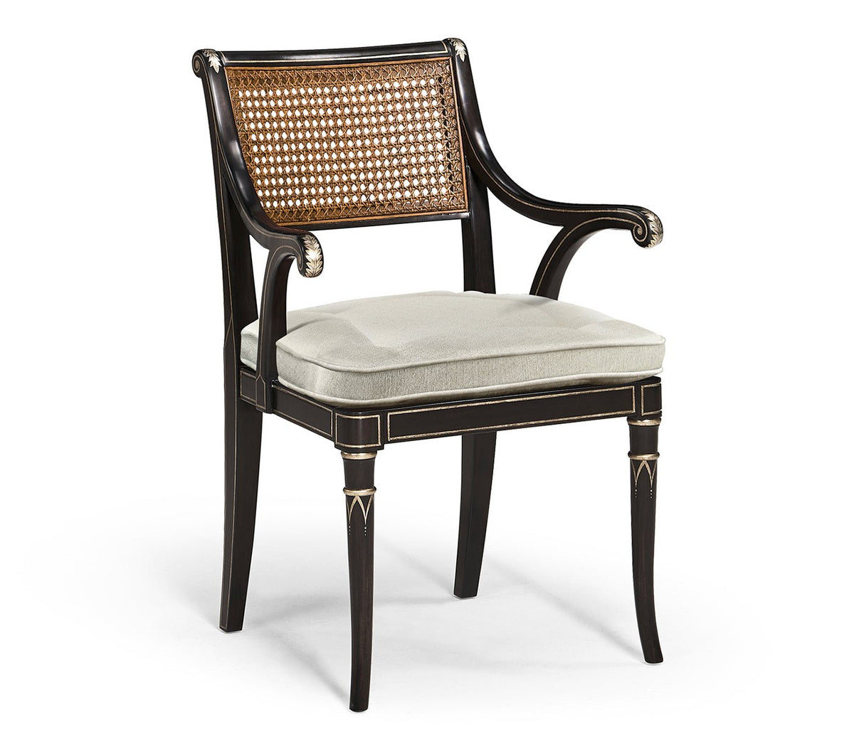 William Yeoward Collected - Uptown Classic - Linden Charcoal Wash Dining Arm Chair Dining Chairs| Jonathan Charles