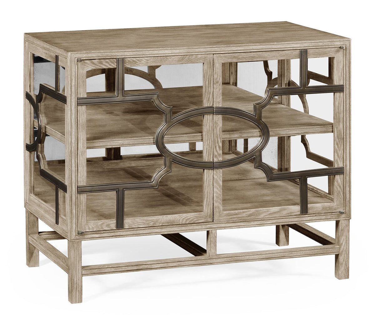 William Yeoward Collected - Urban Cool - Hewlett Grey Oak Glazed Cabinet Cabinets & Chests| Jonathan Charles