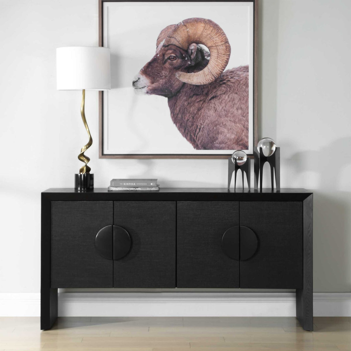 Williams Black 4 Door Cabinet Cabinets & Chests| Uttermost