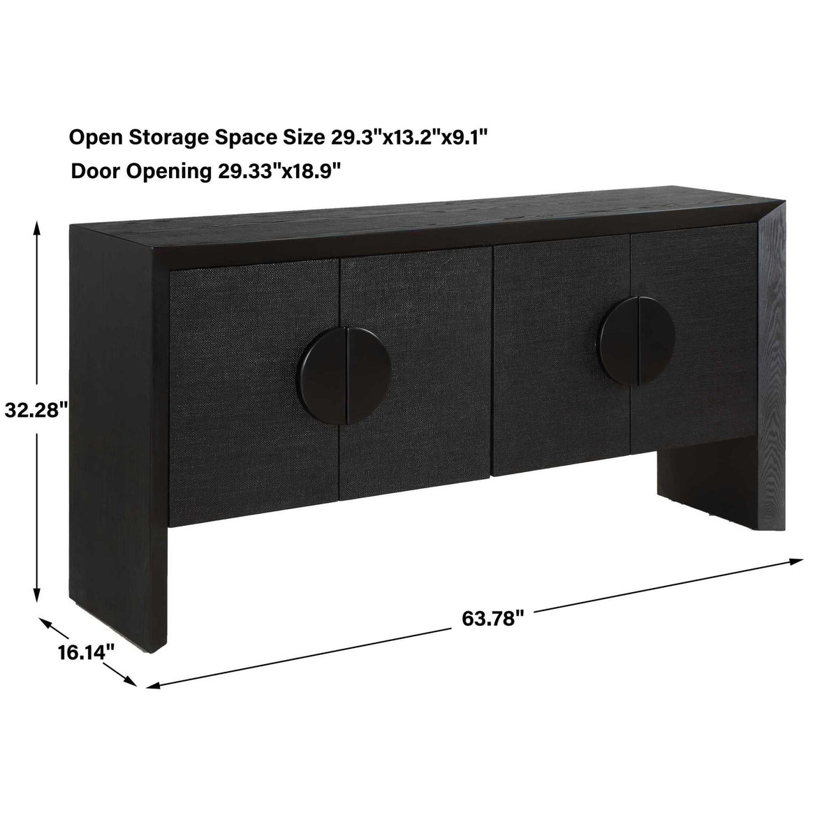 Williams Black 4 Door Cabinet Cabinets & Chests| Uttermost