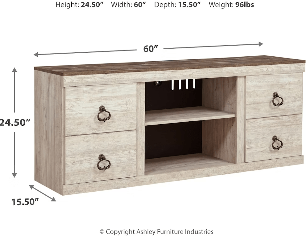Willowton 60" TV Stand TV Units| Ashley Homestore