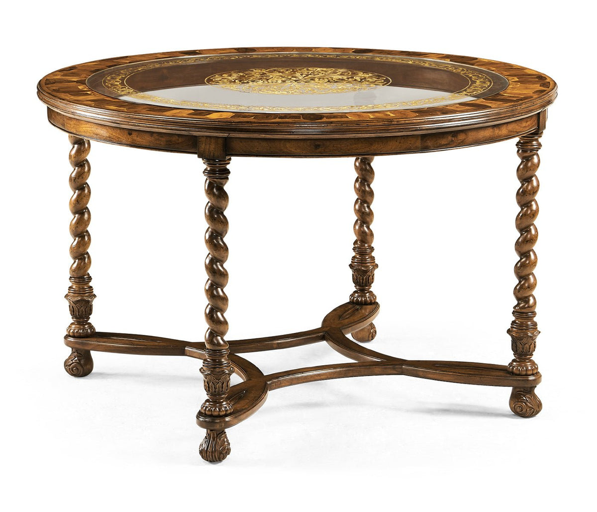 Windsor Collection - 48" Oyster & églomisé breakfast or centre table Accent & End Tables| Jonathan Charles