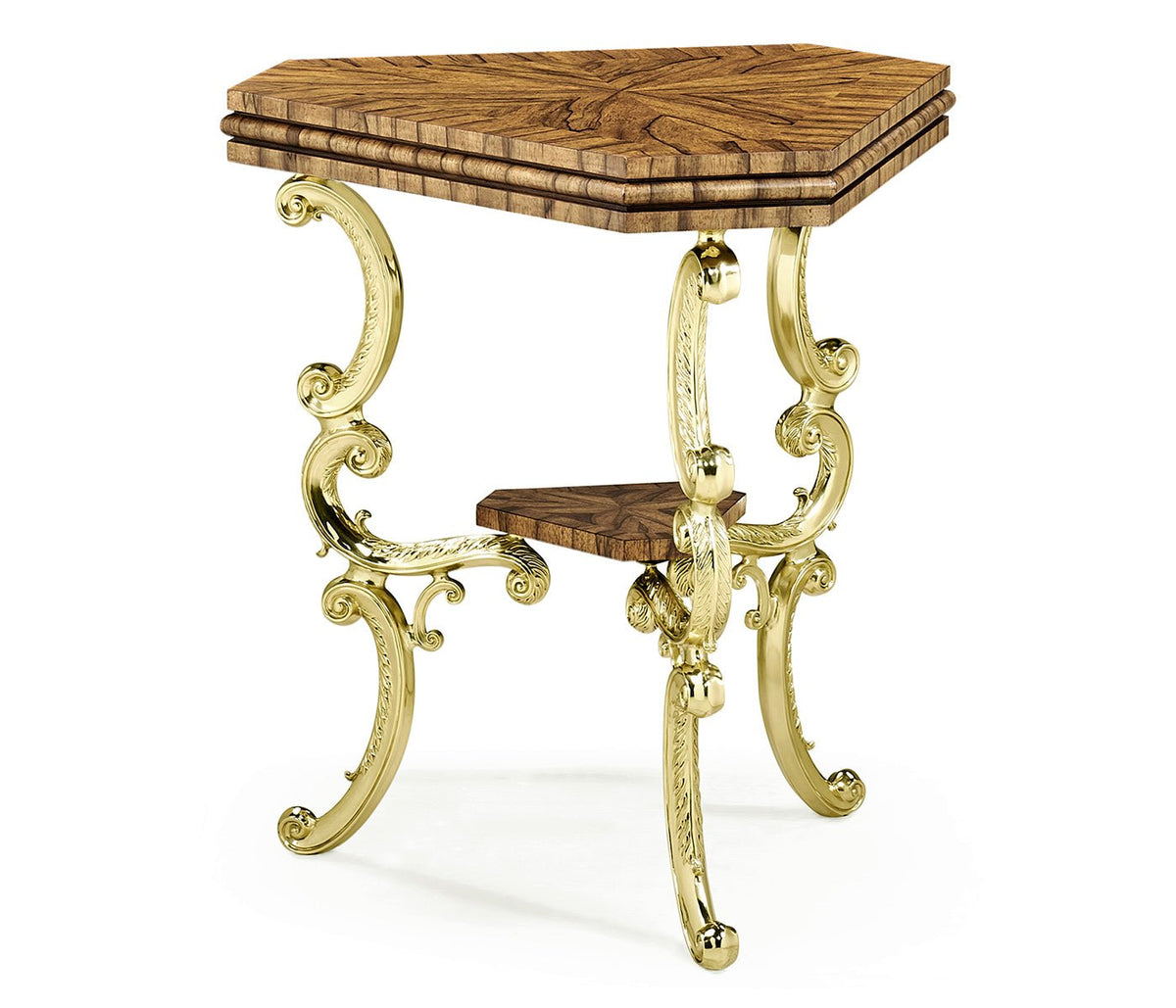 Windsor Collection - Argentinian walnut triangular topped side table Accent & End Tables| Jonathan Charles