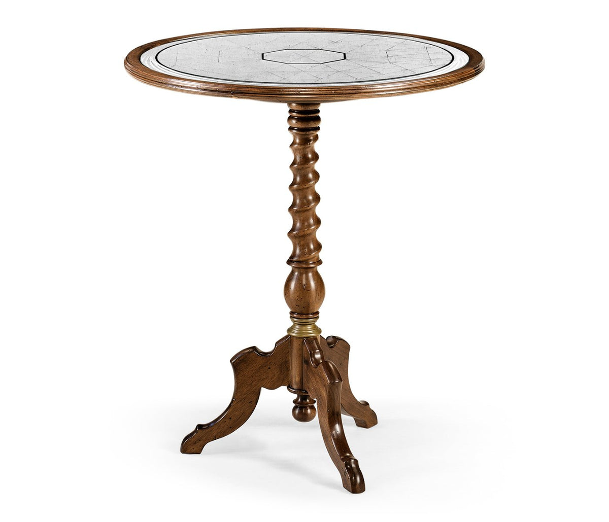Windsor Collection - Églomisé & walnut round wine table Accent & End Tables| Jonathan Charles