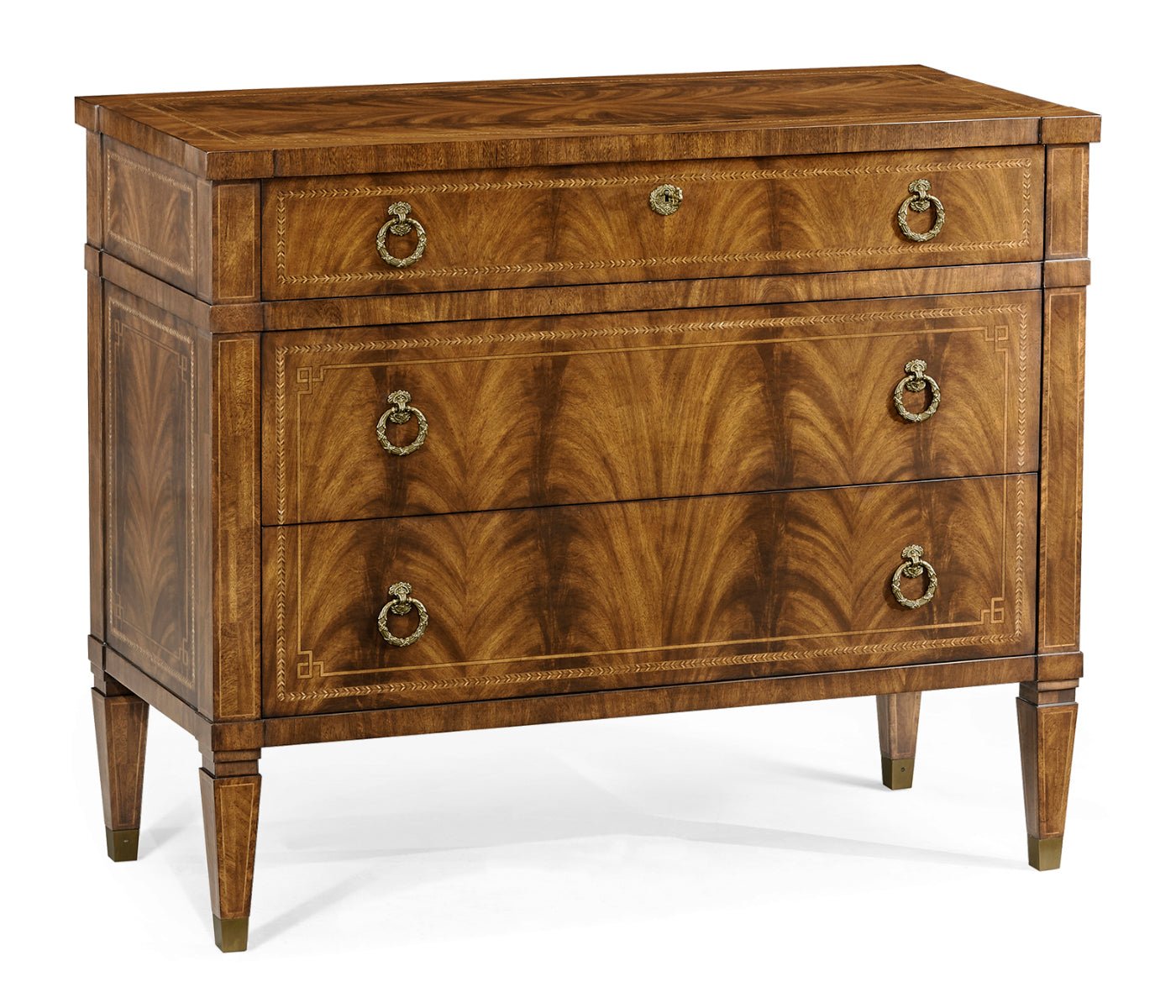Windsor Collection - Empire style walnut three drawer chest Cabinets & Chests| Jonathan Charles