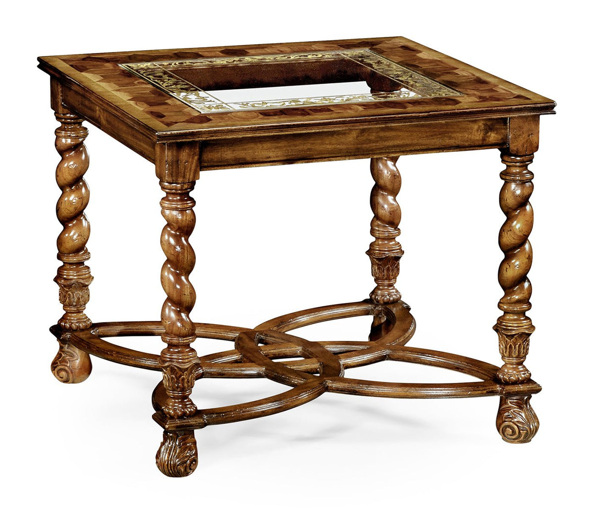 Windsor Collection - Oyster & églomisé side table (24") Accent & End Tables| Jonathan Charles