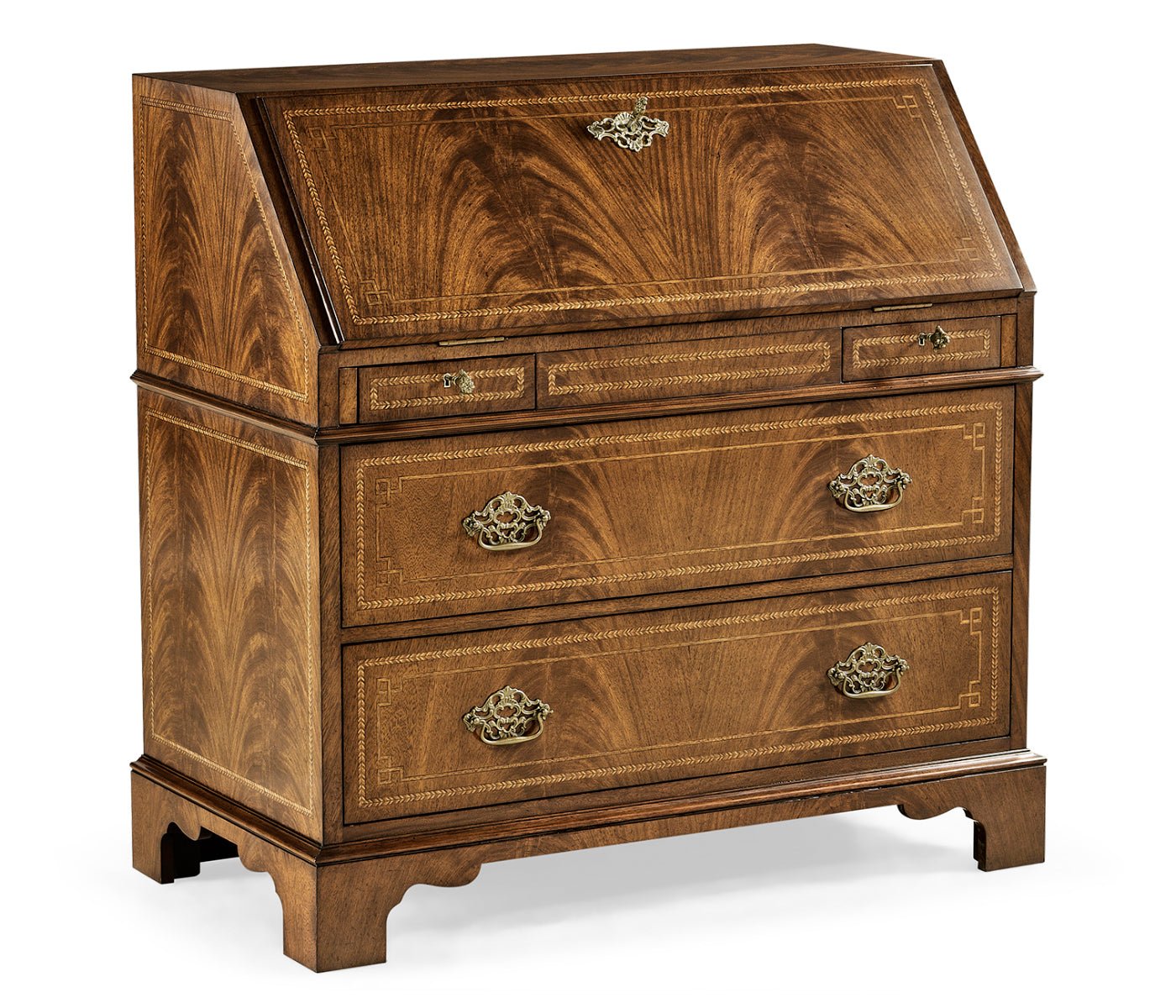 Windsor Collection - Queen Anne Fall Front Walnut Bureau Ground Decors| Jonathan Charles