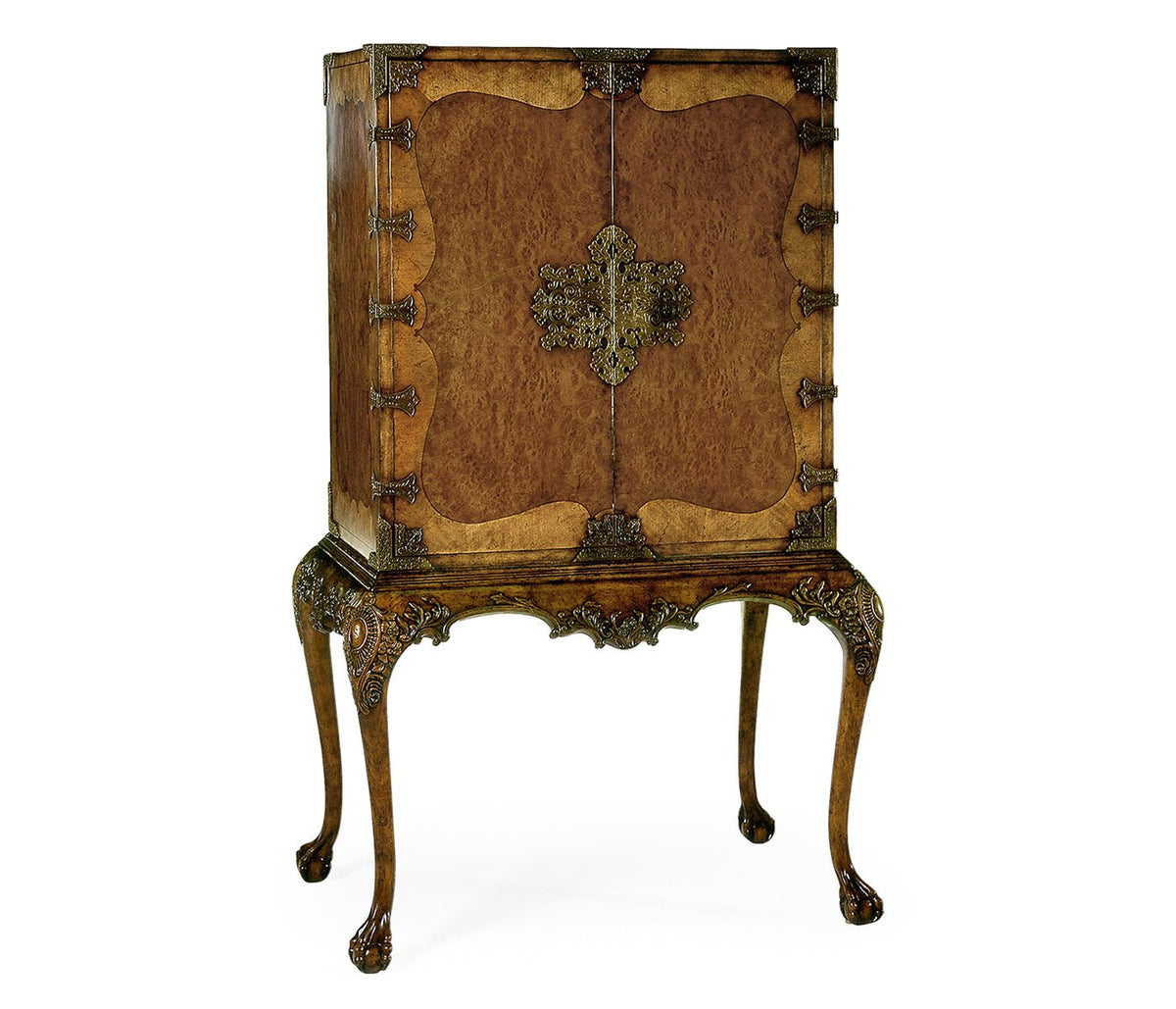 Windsor Collection - Queen Anne Walnut & Satinwood Drinks Cabinet Cabinets & Chests| Jonathan Charles