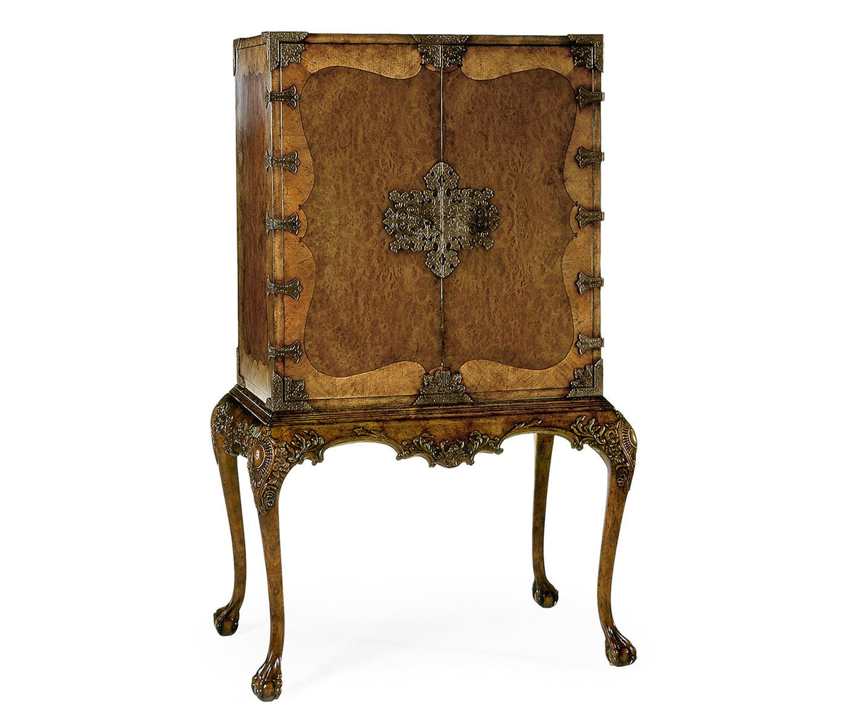 Windsor Collection - Queen Anne Walnut & Satinwood Writing Cabinet Cabinets & Chests| Jonathan Charles