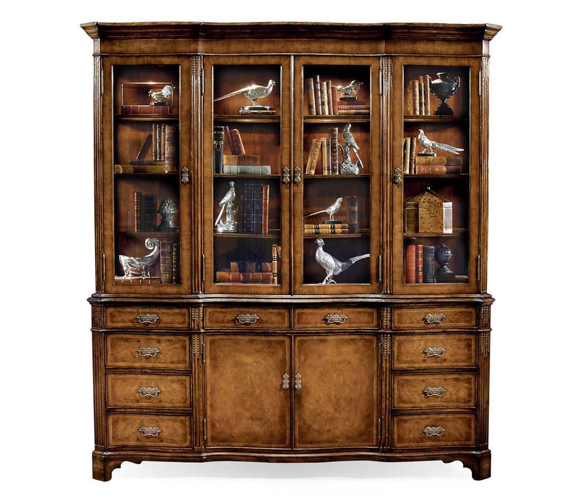 Windsor Collection - Serpentine Architrave Walnut China Cabinet Cabinets & Chests| Jonathan Charles