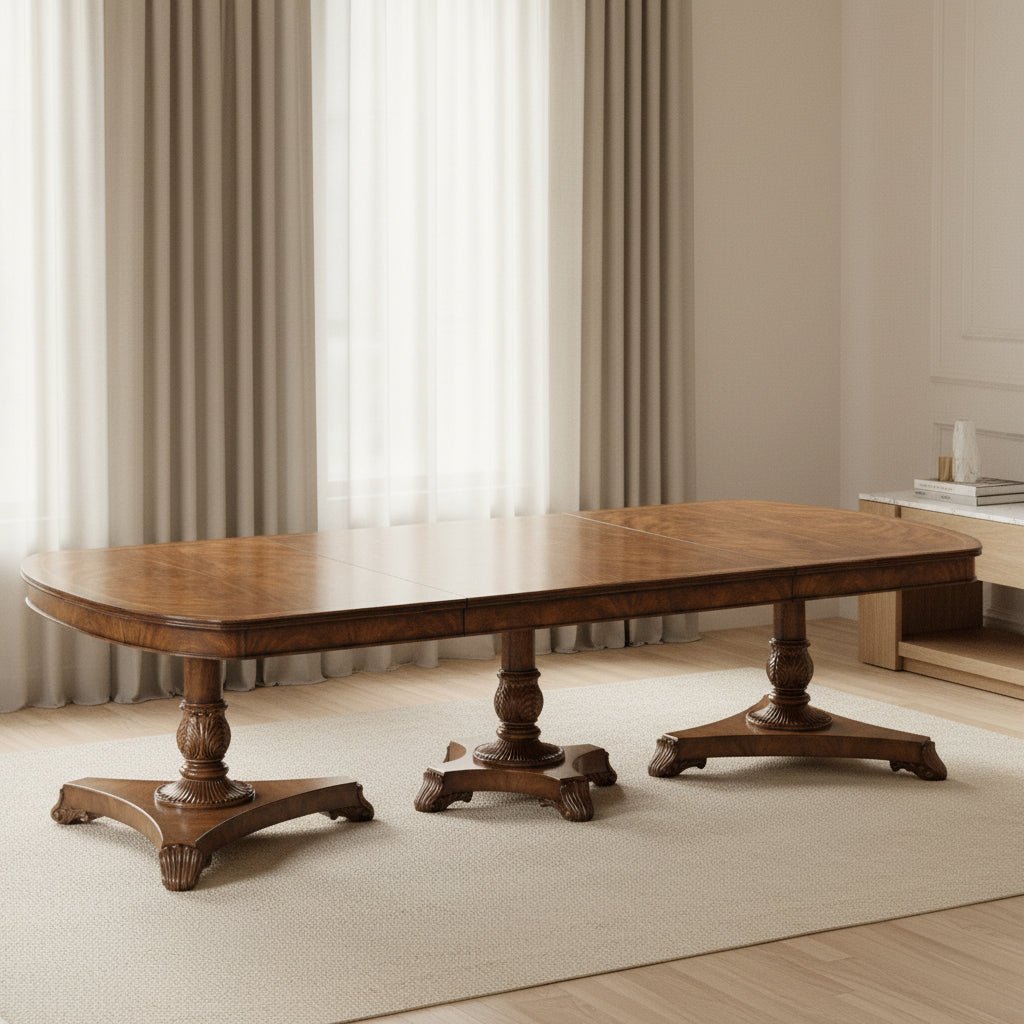 Windsor Collection - Triple pedestal dining table walnut Dining Tables| Jonathan Charles