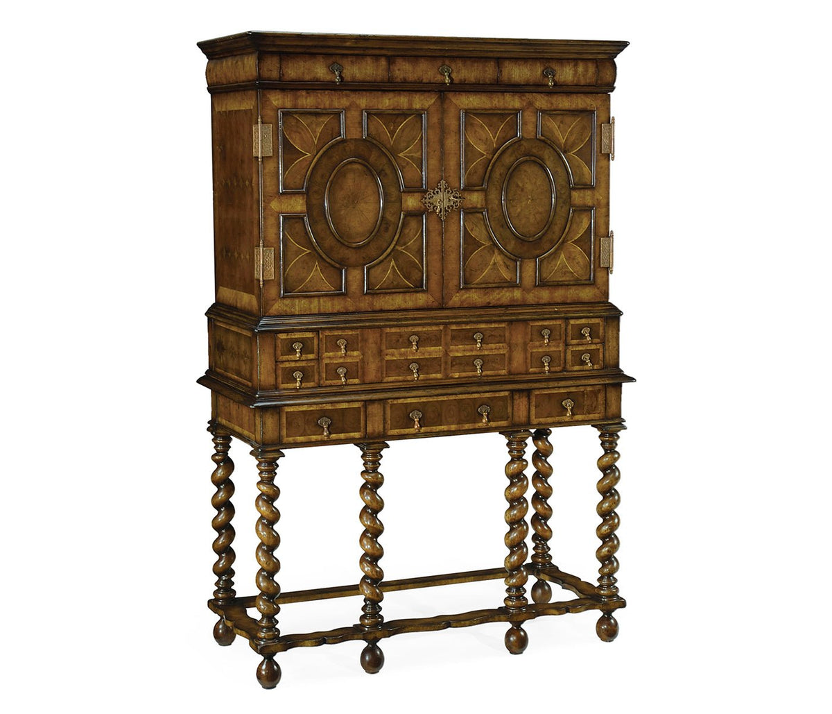 Windsor Collection - William & Mary Walnut & Oyster Drinks Cabinet Desk| Jonathan Charles