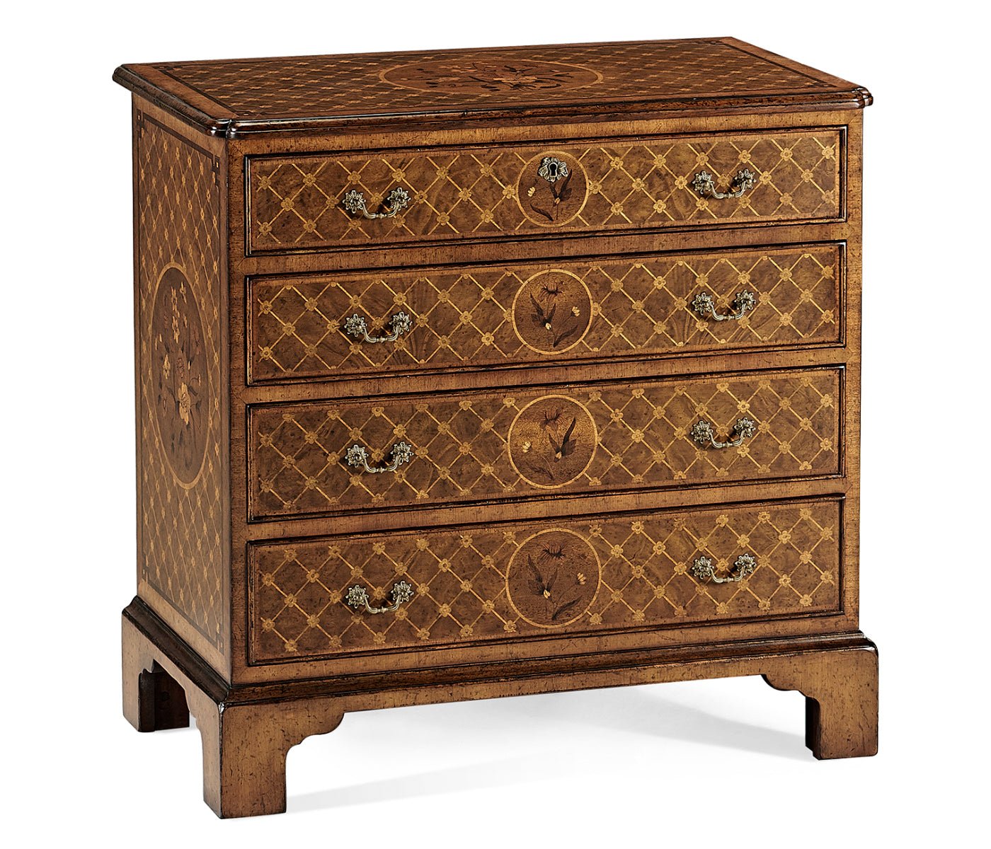 Windsor Collection - Windsor Floral Marquetry & Parquetry Small Chest of Drawers Dressers| Jonathan Charles