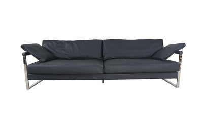 Winter Black Leather Sofa - Al Rugaib Furniture