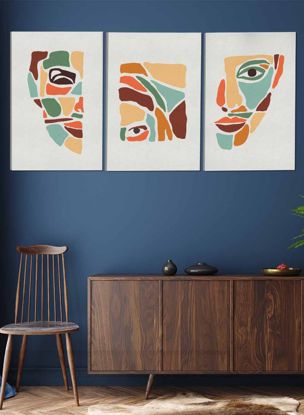 Woman Face Drawings Paintings(set of 3) Paintings & Pictures| LOWHA