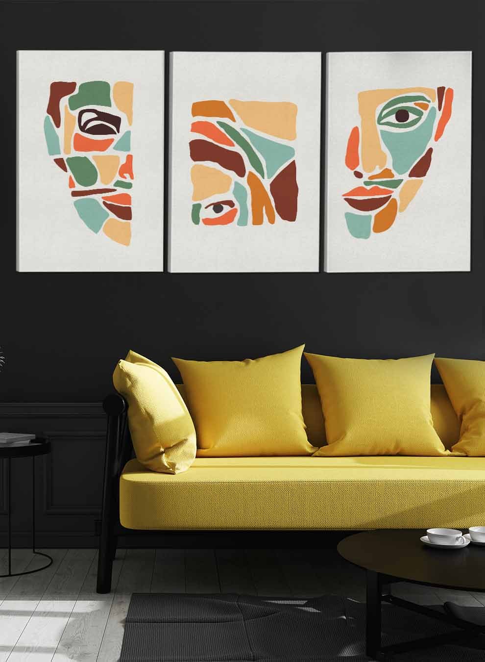 Woman Face Drawings Paintings(set of 3) Paintings & Pictures| LOWHA