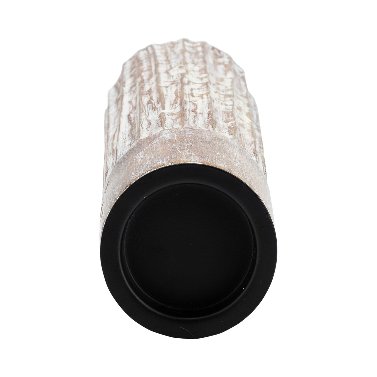 Wood, 10"H 2-Tone Textured Candle Holder, Brown Candle Holders| Sagebrook Home