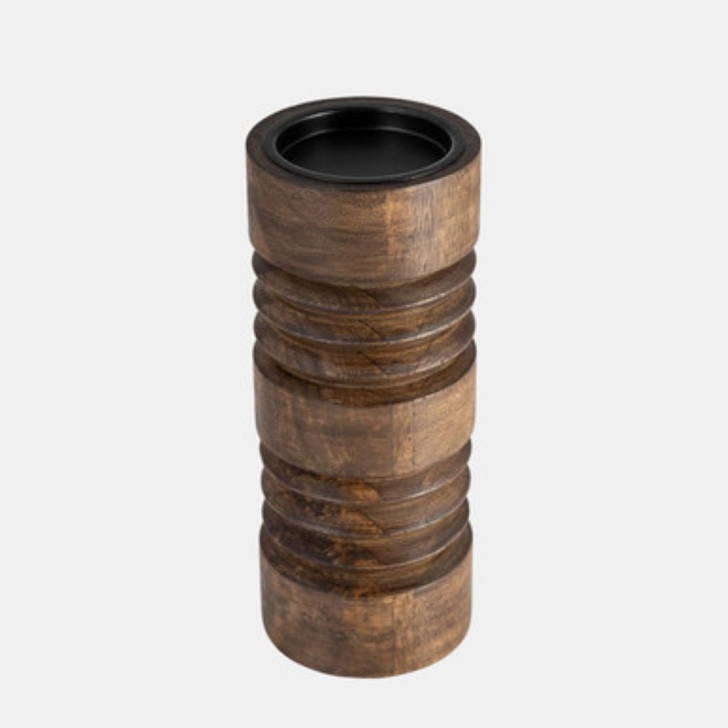 Wood, 10"H Accordion Candle Holder, Brown Candle Holders| Sagebrook Home