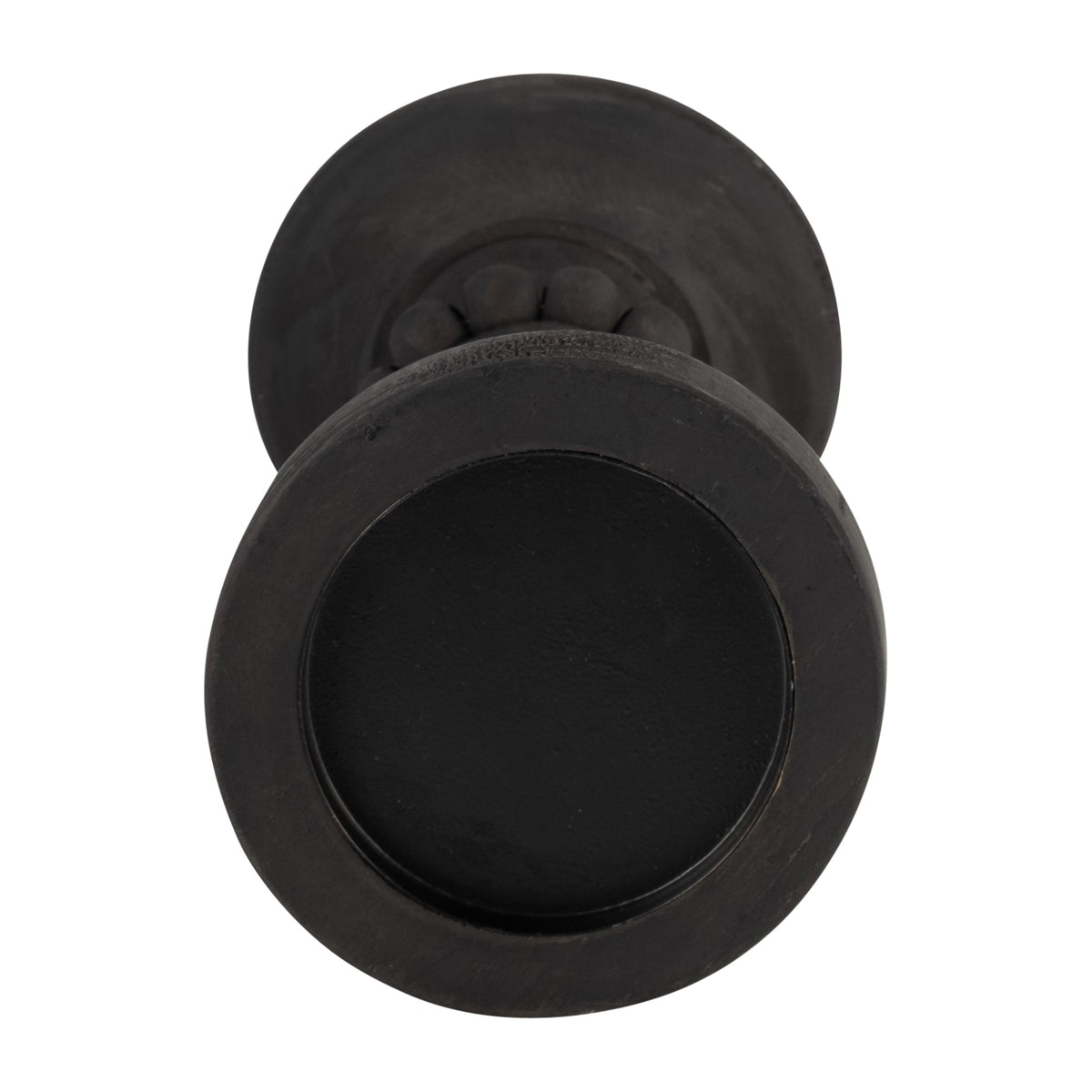 WOOD, 11" ANTIQUE STYLE CANDLE HOLDER, BLACK Candle Holders| Sagebrook Home