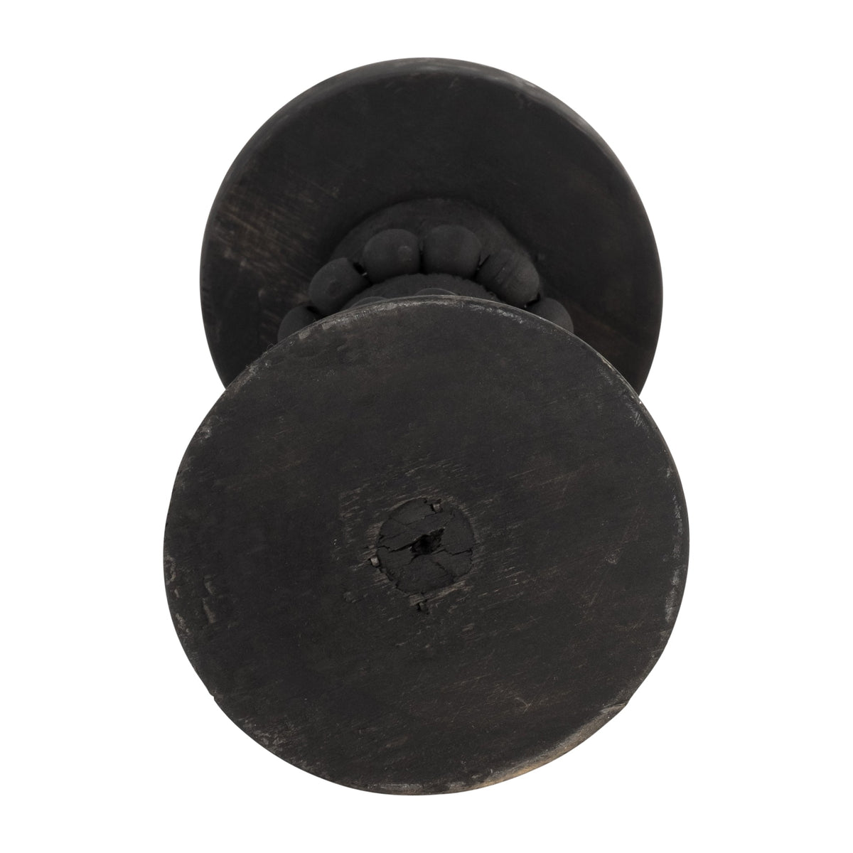 WOOD, 11" ANTIQUE STYLE CANDLE HOLDER, BLACK Candle Holders| Sagebrook Home