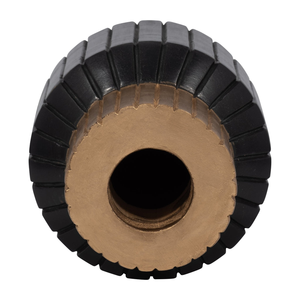 WOOD, 11" CARVED TOTEM VASE W GOLD TOP, BLACK/GOLD Vases and Jars| Sagebrook Home