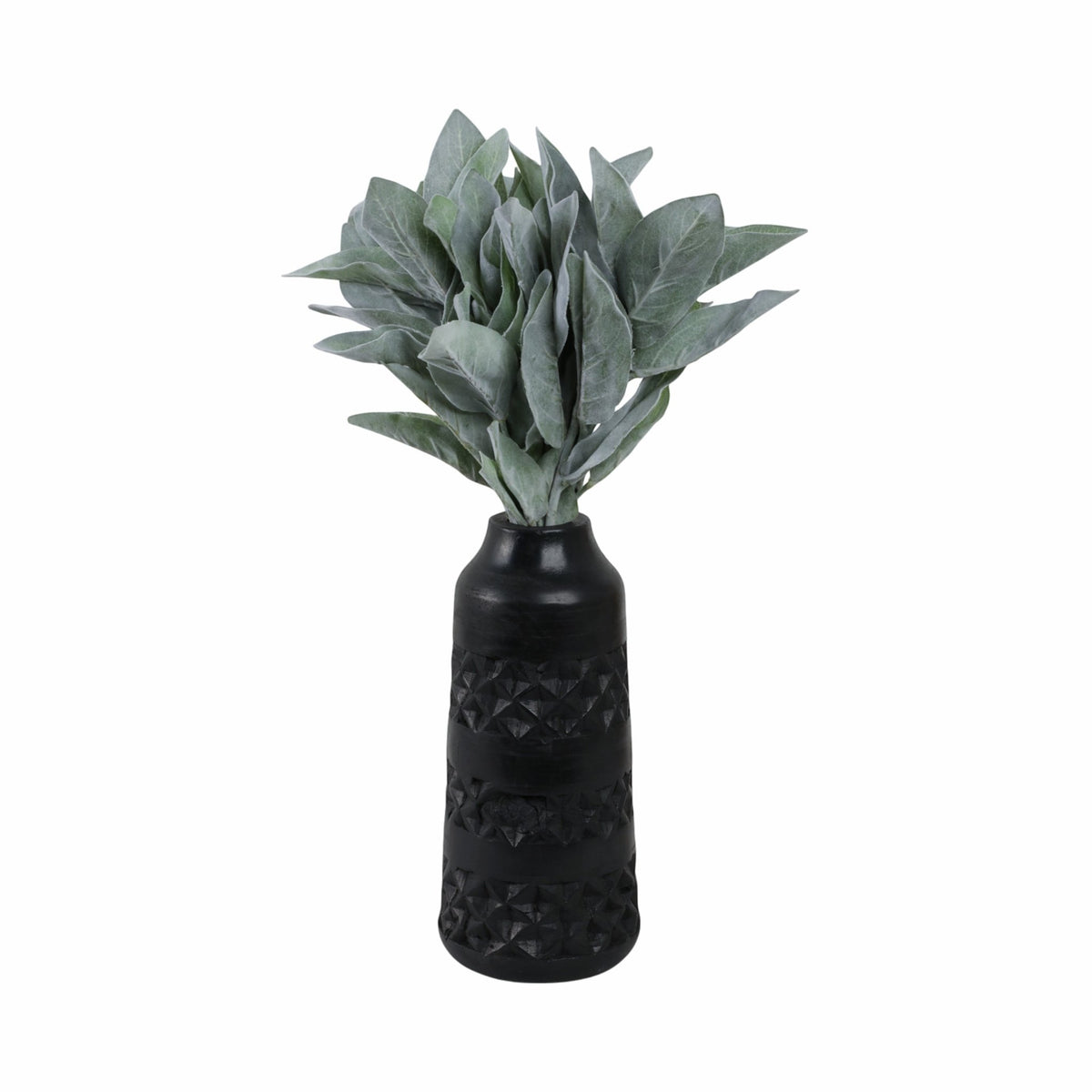 WOOD 12" STAINED VASE, BLACK Vases and Jars| Sagebrook Home