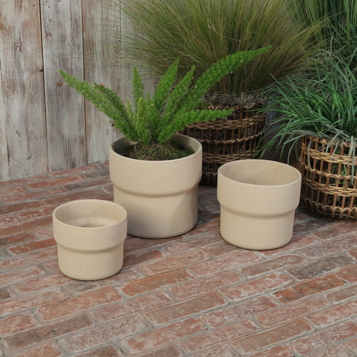 Wood, 13"H Tapered Vase, Brown Outdoor Planters| Sagebrook Home