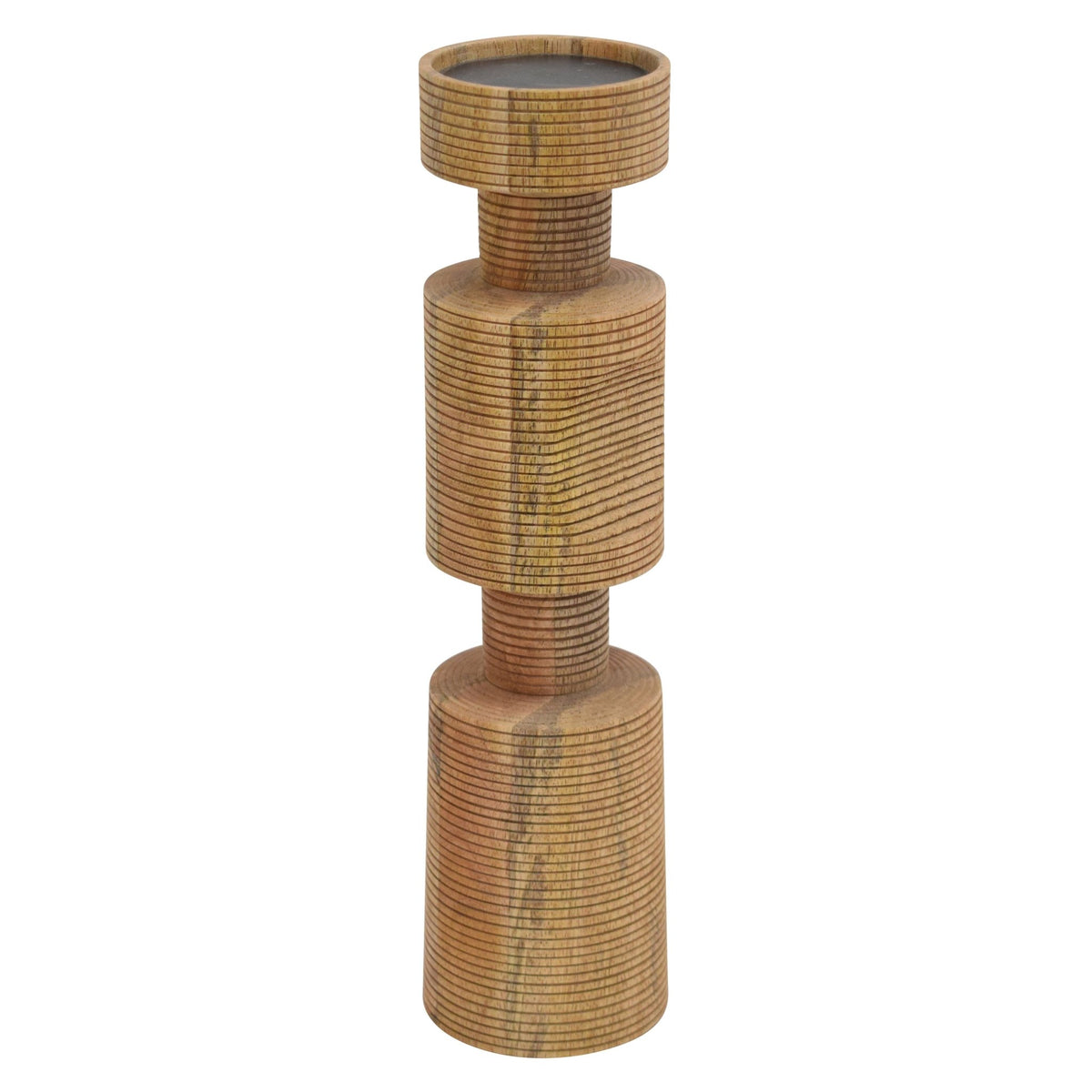 WOOD, 14" NOMAD PILLAR CANDLEHOLDER, NATURAL Candle Holders| Sagebrook Home