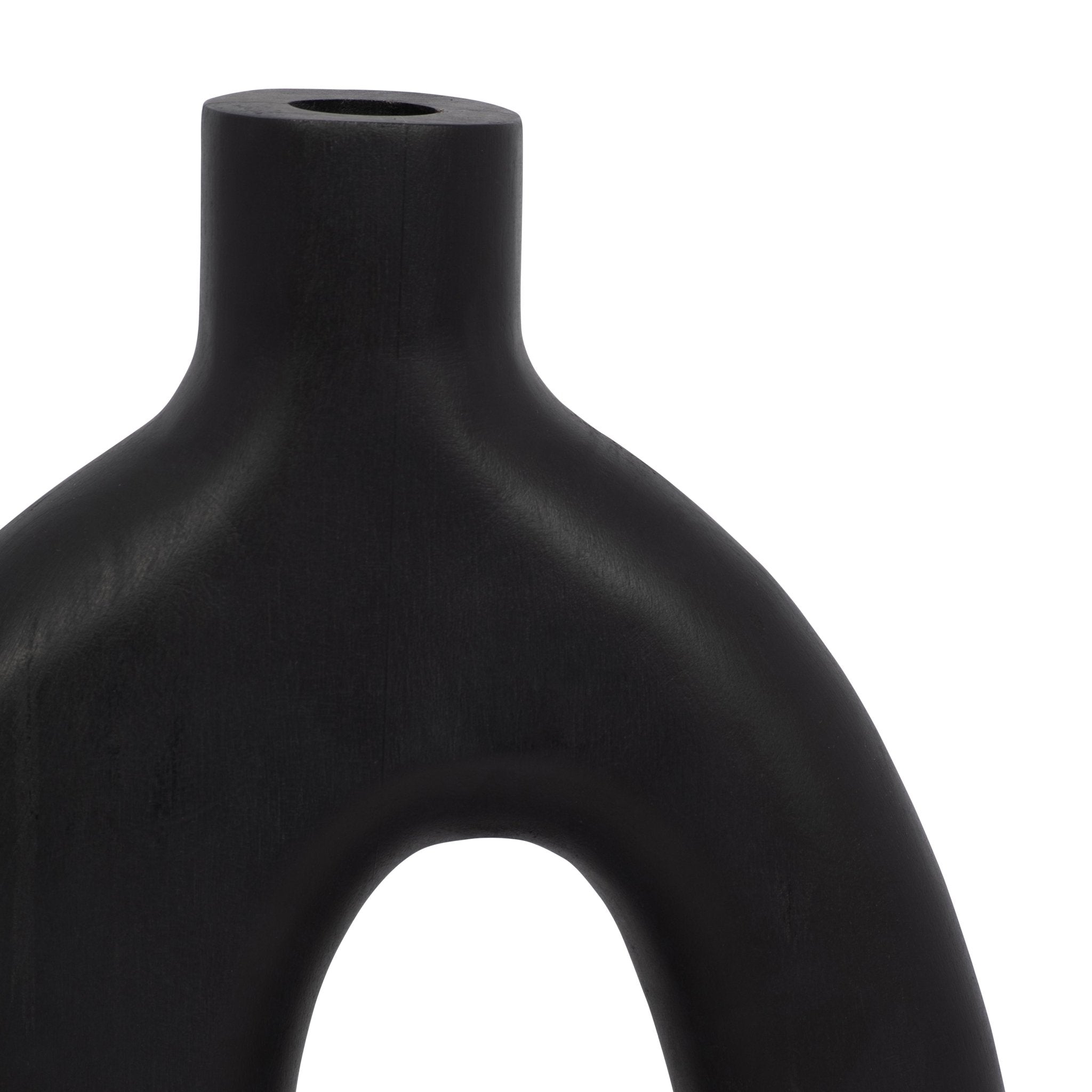 Wood, 14"H Cut-Out Vase, Black Vases and Jars| Sagebrook Home