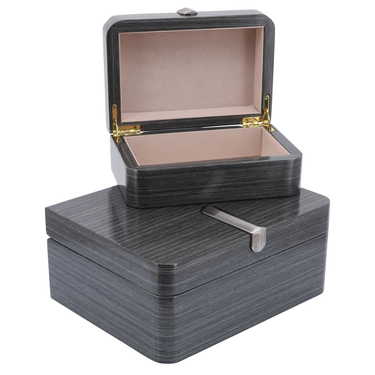WOOD, 14X12 BUCKET W/LEATHER HANDLES, BROWN/WHT Box| Sagebrook Home