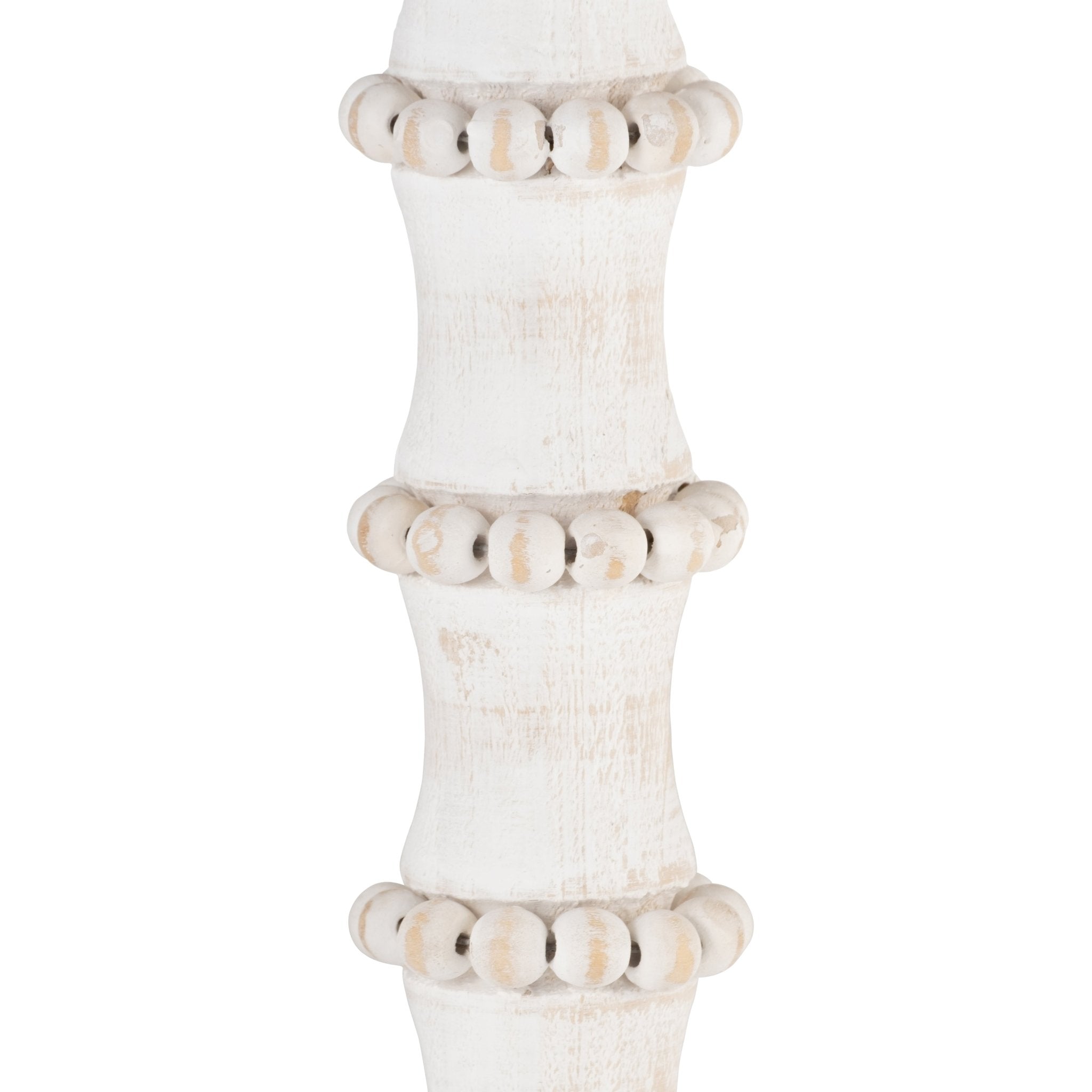 WOOD, 15" ANTIQUE STYLE CANDLE HOLDER, WHITE Candle Holders| Sagebrook Home