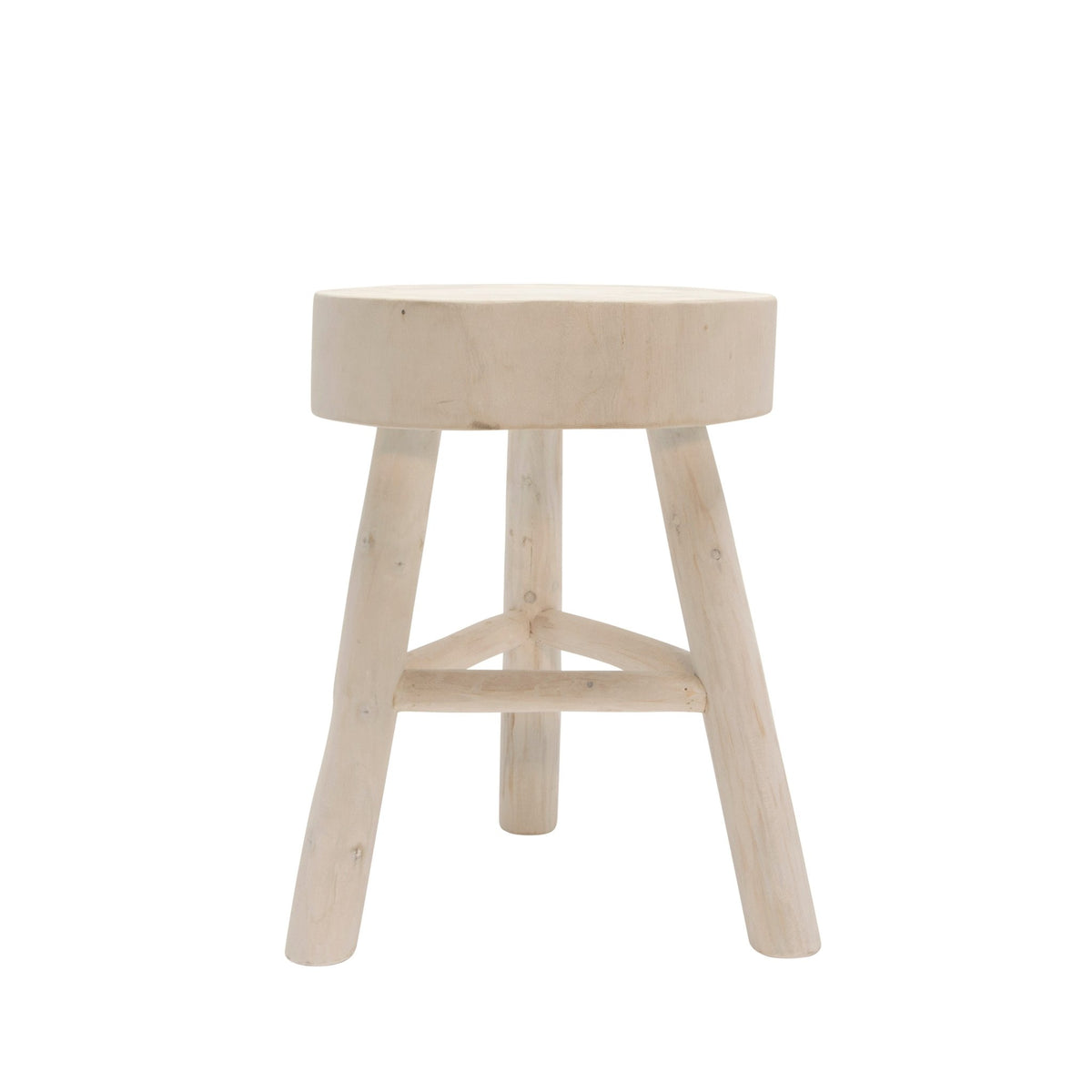 WOOD 16"H ACCENT TABLE, WHITE Stools| Sagebrook Home