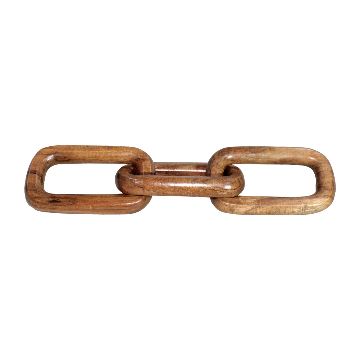 Wood, 17" Square Links Chain, Brown Table Decors| Sagebrook Home