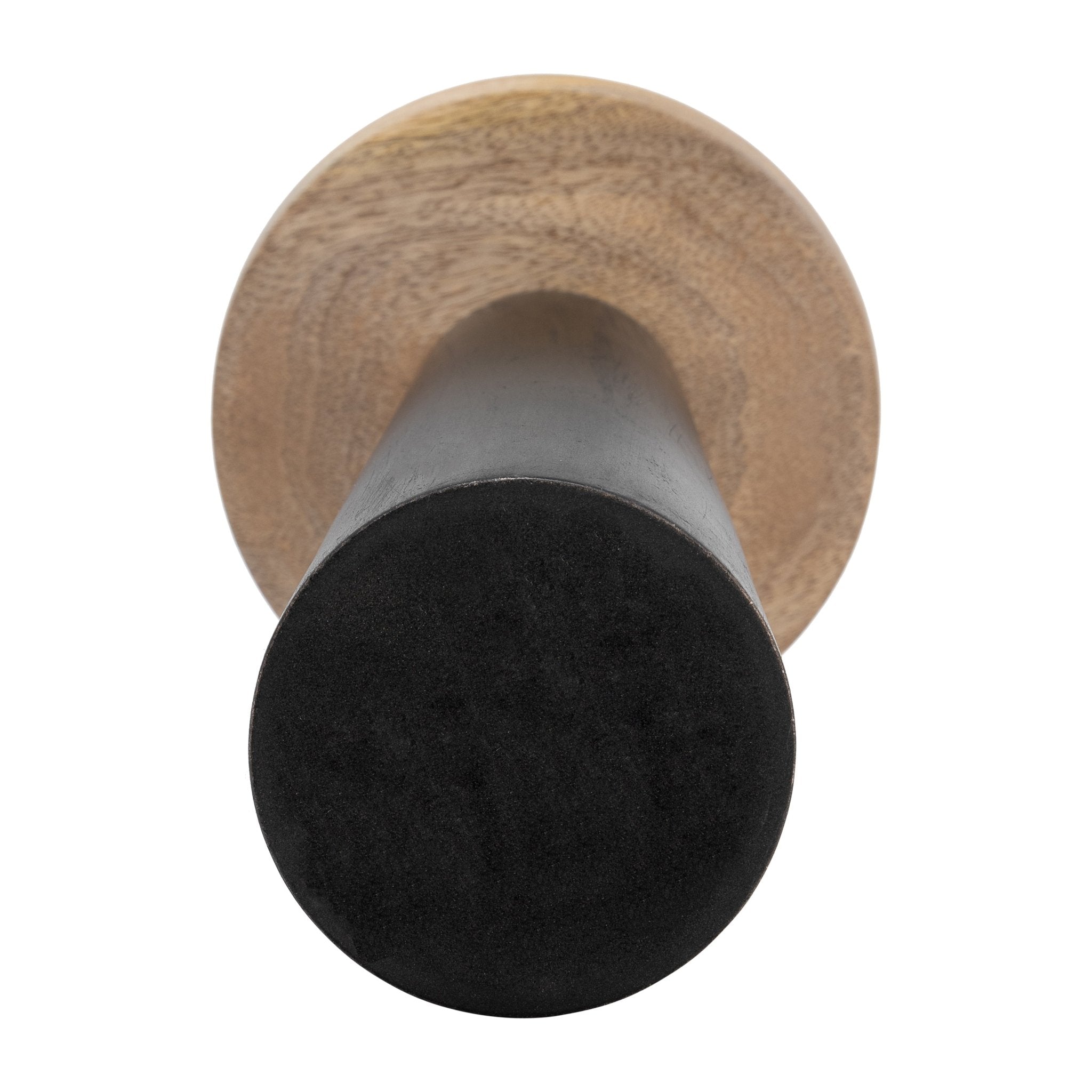 Wood, 19 Flat Candle Holder Stand, Black/Natural Candle Holders| Sagebrook Home