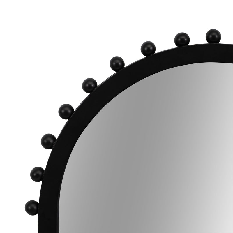 WOOD, 24X39 BEADED ARCH MIRROR, BLACK - Al Rugaib Furniture