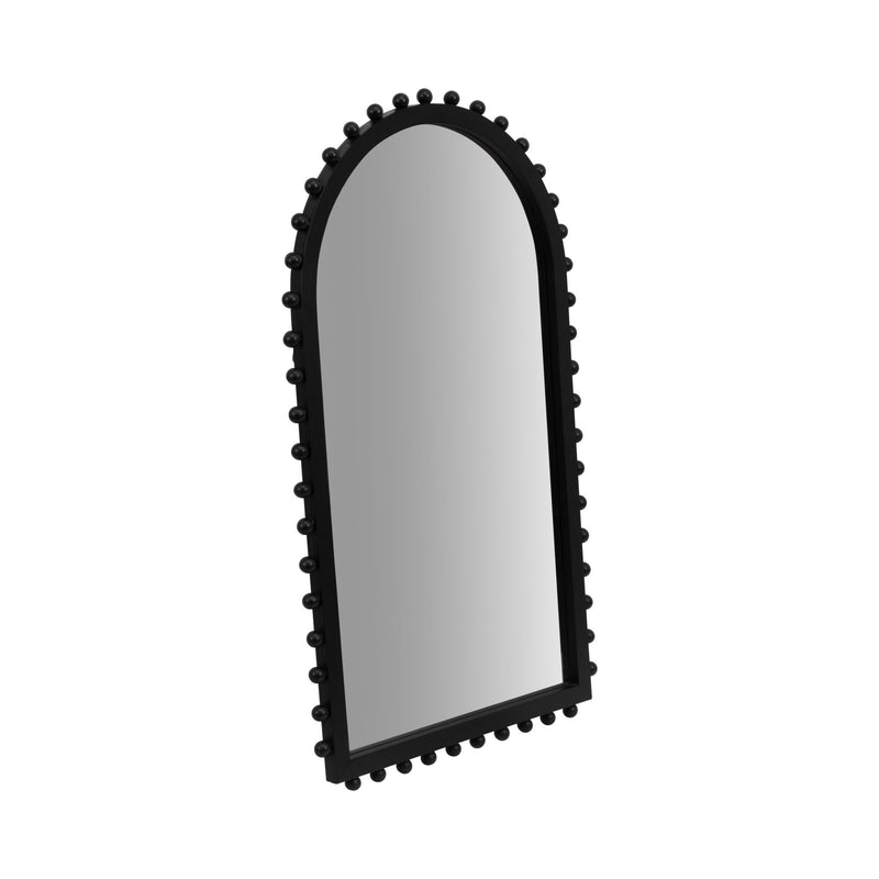WOOD, 24X39 BEADED ARCH MIRROR, BLACK - Al Rugaib Furniture