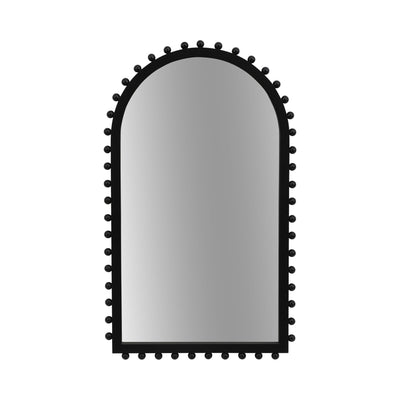 WOOD, 24X39 BEADED ARCH MIRROR, BLACK - Al Rugaib Furniture