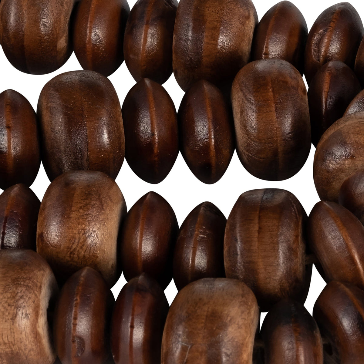WOOD, 26" FLAT BEADS GARLAND, NATURAL Table Decors| Sagebrook Home