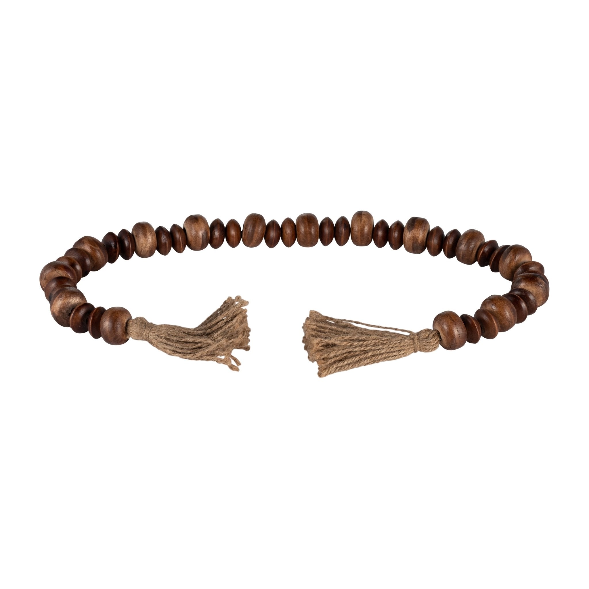 WOOD, 26" FLAT BEADS GARLAND, NATURAL Table Decors| Sagebrook Home