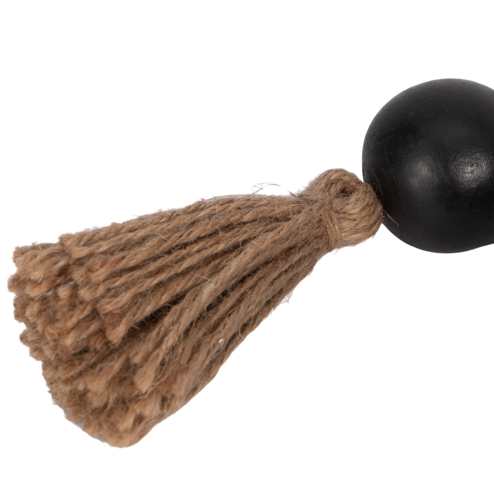 WOOD, 28" 2" DBL BEADED GARLAND W/ TASSEL, BLACK Table Decors| Sagebrook Home