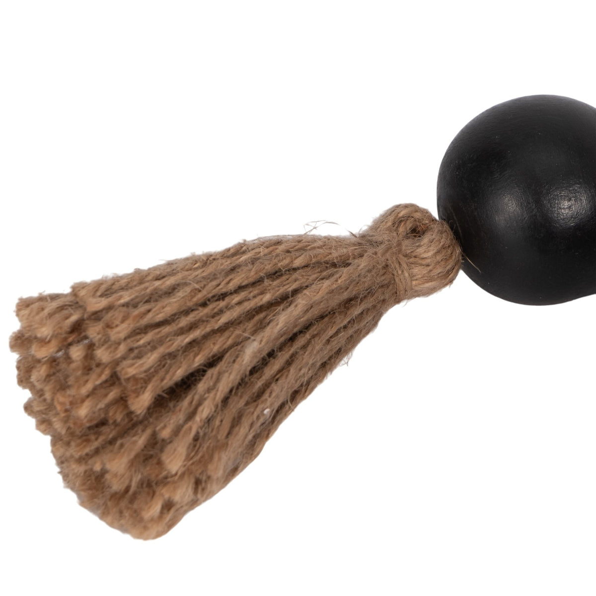 WOOD, 28" 2" DBL BEADED GARLAND W/ TASSEL, BLACK Table Decors| Sagebrook Home