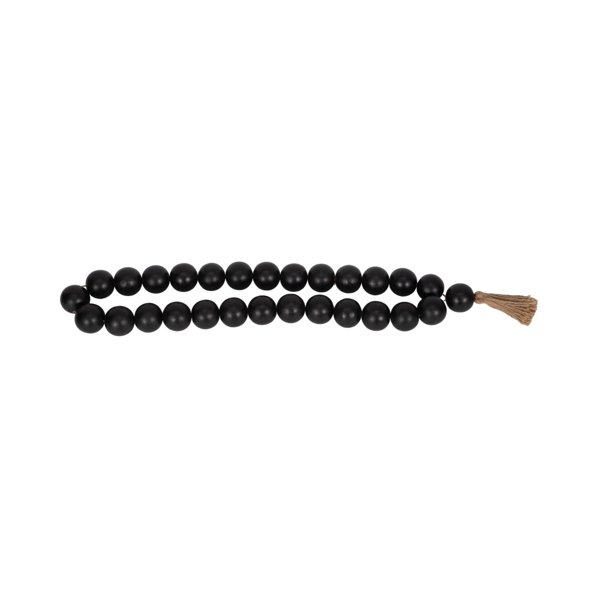 WOOD, 28" 2" DBL BEADED GARLAND W/ TASSEL, BLACK Table Decors| Sagebrook Home