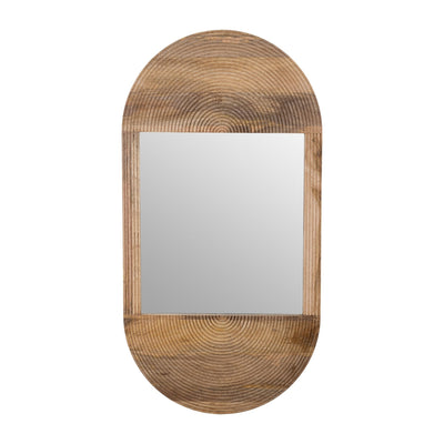 WOOD, 34"LX18"W OVAL MIRROR, BROWN - Al Rugaib Furniture